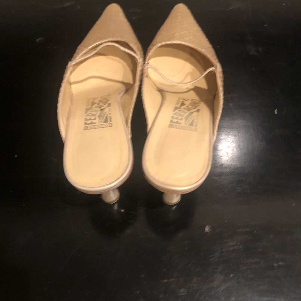 Ferragamo Mules Vintage Preowned Python Tan - image 5